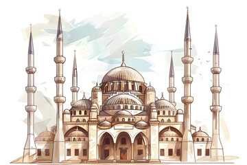 traditional turkish mosque architecture in istanbul with intricate design and historic significance.