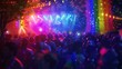 © kittipoj - 3D render ofA vibrant, festive outdoor concert celebrating Pride with a diverse crowd.,photo realistic, high resolution photography, photographed in the style Photography