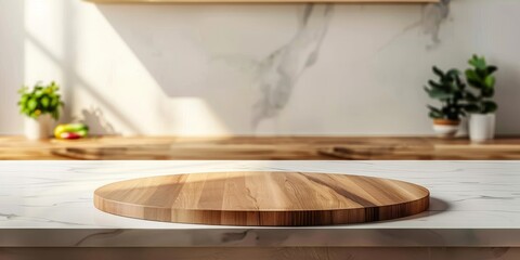 Wall Mural - kitchen podium background food product stand