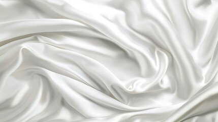 Poster - Abstract White Satin Silky Cloth for background Fabric Textile Drape with Crease Wavy Foldswith soft waveswaving in the wind : Generative AI