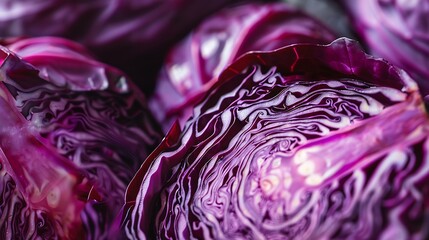Poster - close  up photo of red cabbage : Generative AI
