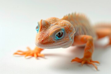 Poster - a close up of a toy lizard on a white background