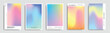 © Graito - Pastel fluid gradient mesh poster design set. Wavy colorful gradation background bundle. Abstract smooth vibrant graphic element. For social media template, advertisement, presentation, or branding.