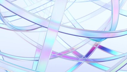 Poster - Abstract animation, colorful rotating rings, 4k seamless looped video, 3d render