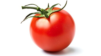 Poster - Juicy red tomato  isolated on white background Clipping path : Generative AI