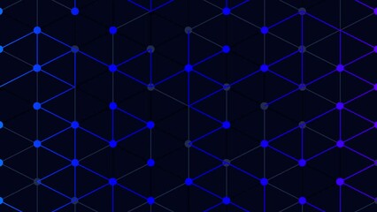 Aufkleber - Polygonal abstract connected lines and dots on blue background