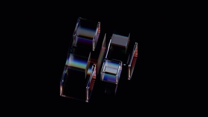 Poster - abstract animation, geometric background design with rotating cubes, 4k looping video, 3d render