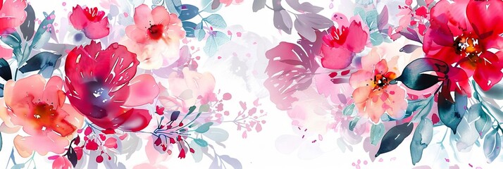 Watercolor floral background for wedding, birthday, card, invitation