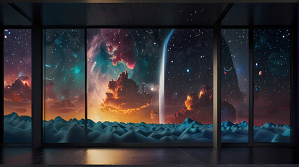 Wall Mural - abstract background inspired by the concept of parallel universe