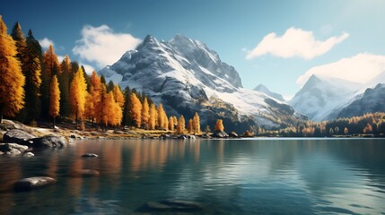 Wall Mural - lake in the mountains