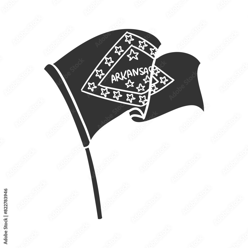 Arkansas Flag Icon Silhouette Illustration. USA State Vector Graphic ...