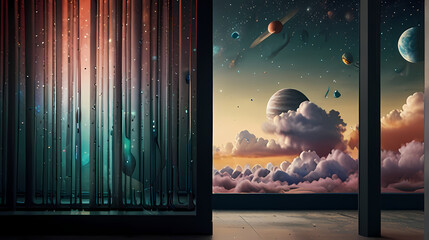 Wall Mural - abstract background inspired by the concept of parallel universe