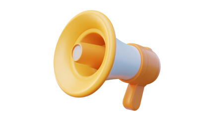 3D icon of a megaphone isolated on transparent background,png