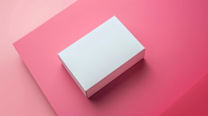 Wall Mural - minimalist white product box on vibrant solid color background eyecatching packaging design