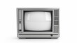 © furyon - old silver tv isolated on white retro technology concept with blank screen 1980s2000s era