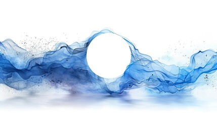Wall Mural - a simple logo with a circle in the middle written with the colors white background and off light blue colors for the font