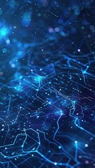 Blue techno glowing lines energy background