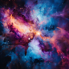 Canvas Print - Picture showcasing a mesmerizing nebula.