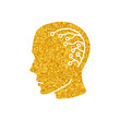 © puruan - Artificial intelligence human head drawing in gold color style