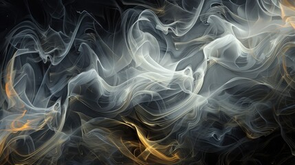 Wall Mural - Abstract image of smoke or ink in water, creating intricate, flowing patterns