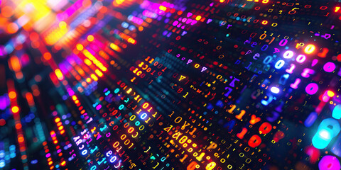 Hacker's Playground: A digital landscape adorned with vibrant codes and intricate connections, showcasing the artistry of data manipulation.