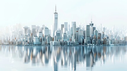 Wall Mural - a large city with a lot of tall buildings