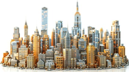Wall Mural - a cityscape of a large city with a lot of tall buildings