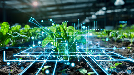 Digital futuristic technology in smart argriculture farm