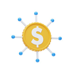 Aufkleber - 3D Financial Network linking global markets