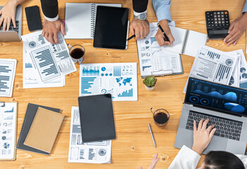 Poster - financial data analysis dashboard by fintech bi or business intelligence display on laptop screen to