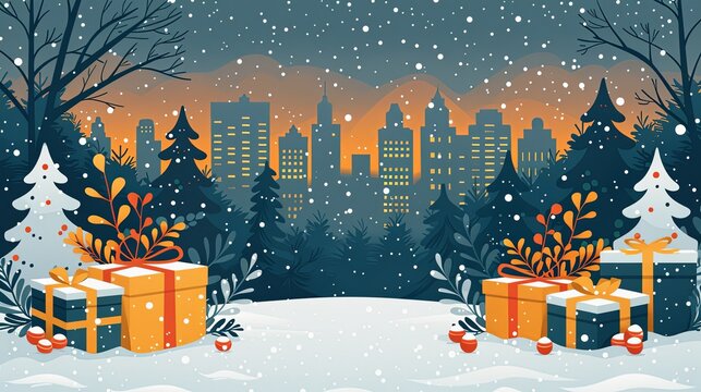 Business Christmas and New Year Cards. Vector illustration concepts for social media banner, background, greeting card, party invitation card, poster, website banner, marketing material