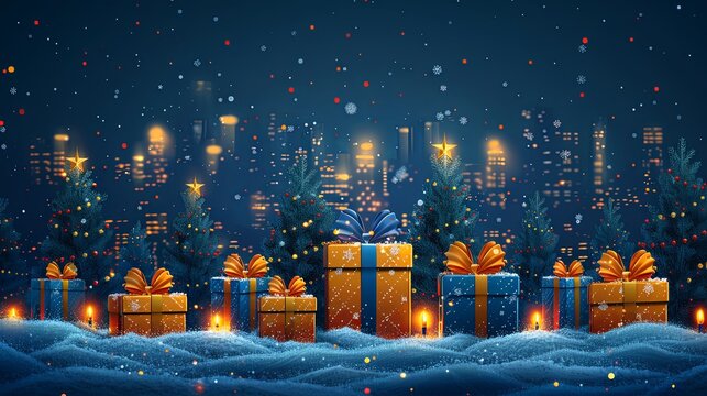 Business Christmas and New Year Cards. Vector illustration concepts for social media banner, background, greeting card, party invitation card, poster, website banner, marketing material