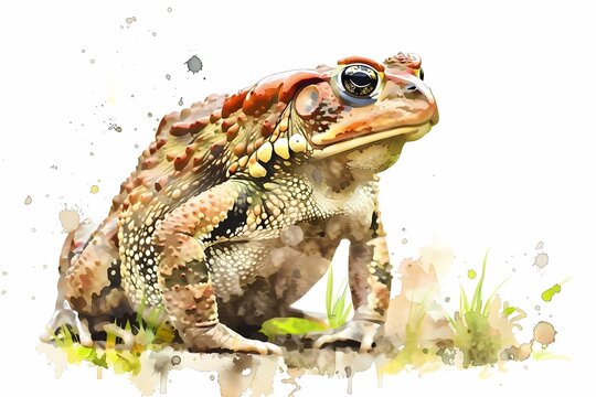 watercolor art. illustration of a frog
