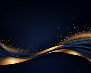 Wall Mural - navy blue background Decorated with gold lines Elegant style