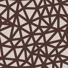 Poster - Abstract template background. Brown color. Compact triangles size. Heavy lines weight. Repeatable pattern. Seamless tileable vector illustration.
