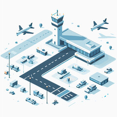 Canvas Print - vector of airport in white background  