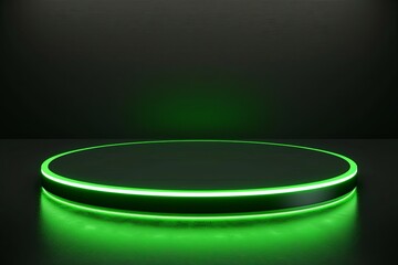 Sticker - A green stage with a green lighted rim