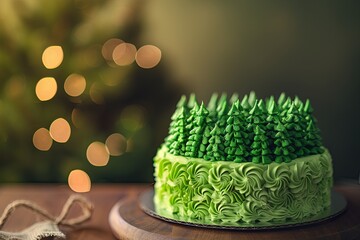 Sticker - A cake filled with trees, nature vibe