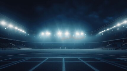 Wall Mural - Football stadium at night. Generative AI