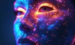 © NeeArtwork - Digital face of AI, abstract and geometric shapes, glowing neon lines, cyberpunk style, vibrant colors, high resolution