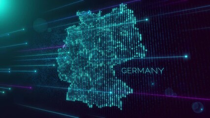 Wall Mural - abstract futuristic motion view blue violet shiny perspective square hud particles mosaic grid and t