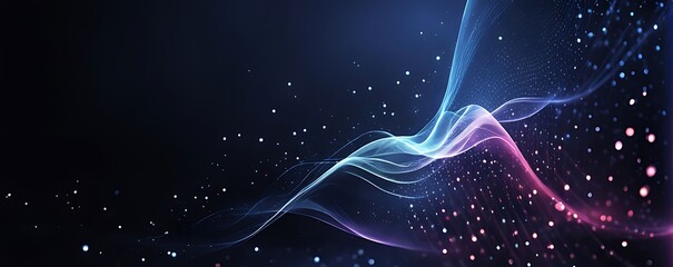 Digital background for advanced technological operations, neural networks, AI, data transmission, encryption, digital archives, audio and visual representations, scientific research and etc
