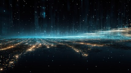 Poster - mesmerizing flow of blockchain data particles, 