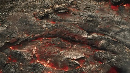 Wall Mural - swaths of charred earth are left in the wake of the fire a somber reminder of the destruction caused