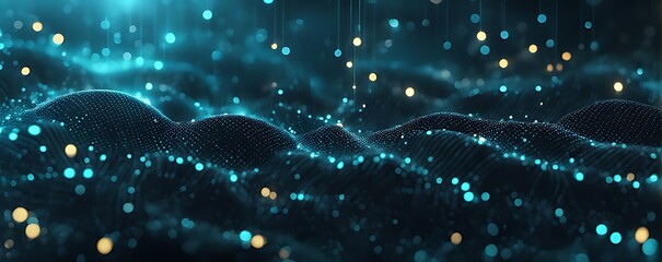 Digital background for advanced technological operations, neural networks, AI, data transmission, encryption, digital archives, audio and visual representations, scientific research and etc