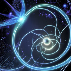 Canvas Print - futuristic swirling light in deep space