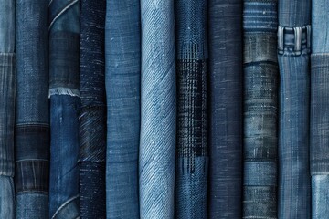 Wall Mural - Textile Texture: Seamless Denim Textures with Realistic Varia Pattern for Creative Creations