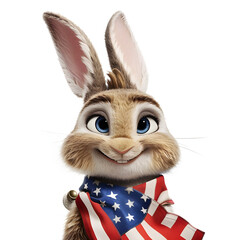 Cute and Patriotic Rabbit