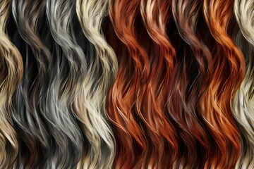 Wall Mural - Seamless Hair Textures with Realistic Variation Patterns for Dynamic Designs