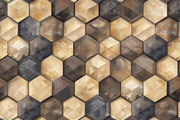 Wall Mural - Seamless Hexagon Patterns with a Range of Modern Designs